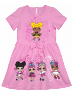 Платье розовое Куклы 92-122 рост