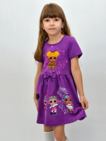 Платье сиреневое Куклы 92-122 рост