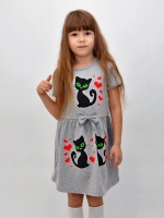 Платье серое Черная кошка 92-122рост